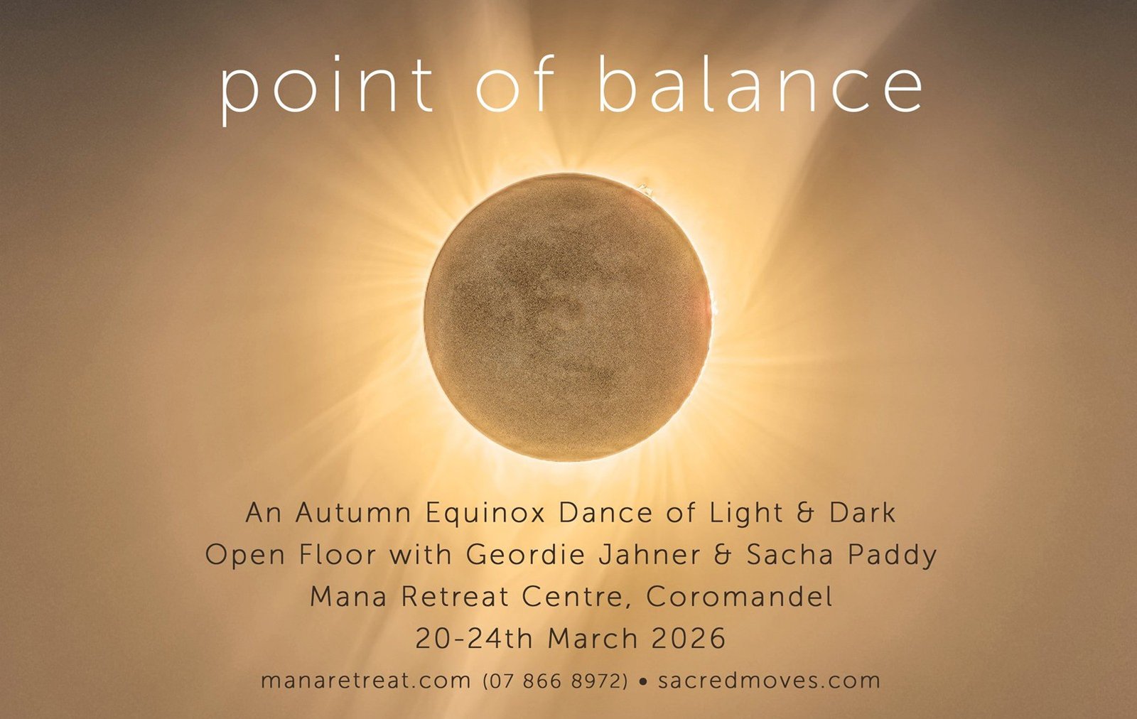Point of Balance, with Geordie Jahner and Sacha Paddy, 2026, Mana Retreat